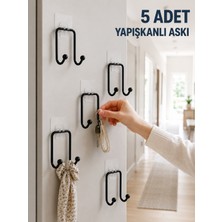 Hatıra Kutusu 5 Adet Yapışkanlı Duvar Askısı Çok Amaçlı Pratik Askılık Seti - Lisinya