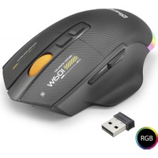 Hace Bazaar Tri Mode Gaming Mouse 12800 Dpi 7 Tuş Makro 1000Hz Rgb - Siyah W601B