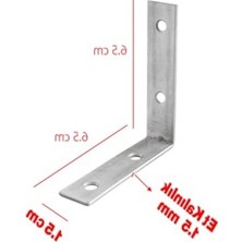 Frefly Store 25 Adet Metal Köşebent 65X65X15 mm Ince L Demiri Gönye Bağlantı Aparatı