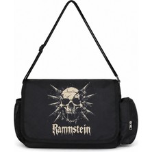 Sevbano Rammstein Rock Metal Müzik Grubu Baskılı Unisex Okul, Spor, Ofis Çok Amaçlı Postacı Çantası