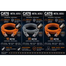 Nexans Cat6 Lan Ethernet Kablosu Kablo 1 Metre RJ45 Hazır Iki Ucu Çakılı 1000 Mbps