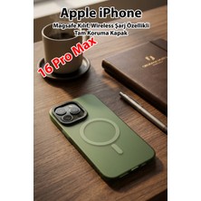 Apple iPhone 16 Pro Max Uyumlu Kılıf Magsafe Wireless Şarj Özellikli Tam Koruma Şeffaf Kapak (Manyetik Kılıf)