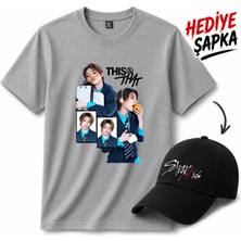 BarsDepo Jeongin Thıs That Tişört, Premıum Kalite Unisex Çocuk / Yetişkin (Şapka Hediyeli)