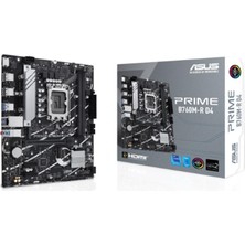 Asus Prıme B760M-R D4 Ddr4 5333MHZ 1xhdmı 2xm.2 USB 3.2 Matx 1700P (12. / 13. ve 14. Nesil Işlemci I