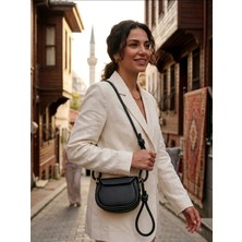 Zerafet Store Nova Düğüm Detaylı Mini Saddle Çanta Siyah