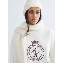 Lc Waikiki Yeni Sezon New York Nakışlı Oversize Kadın Kalın Sweatshirt