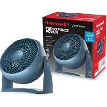 Gndz Home Honeywell Turboforce Turbo Vantilatör HT900NE4 Sessiz Soğutma, 90 Dereceye Kadar Ayarlanabilir Eğim Açısı, 3 Hız Ayarı, Duvara Montaj, Masa Vantilatörü - Mavi