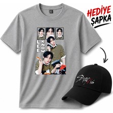 BarsDepo Lee Know Thıs That Tişört, Premıum Kalite Unisex Çocuk / Yetişkin (Şapka Hediyeli)
