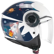 Cgm 261S Mını Space Çocuk Kaskı Lacivert-Beyaz Yxl