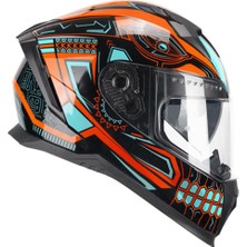 Cgm 311M Blast Maya Kapalı Kask Turuncu-Mavi M