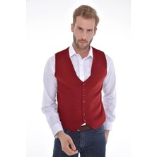 Çizgi Triko  Erkek Düğmeli Spor / Klasik Triko Örme Kolsuz Yelek Regular Kalıp - 4430LS