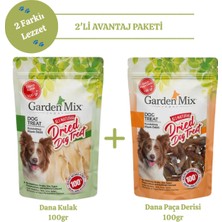 Garden Mix 2'li Avantaj Paketi Dana Kulak 100 G + Dana Paça Derisi 100 G Doğal Köpek Ödülü