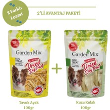 Garden Mix 2'li Avantaj Paketi Tavuk Ayak 100 G + Kuzu Kulak 100 G Doğal Köpek Ödülü