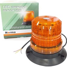 İbtaş Norma 12 Volt - 24 Volt Çakar Tepe Lamba 80 Ledli Sarı (110*125 Mm)