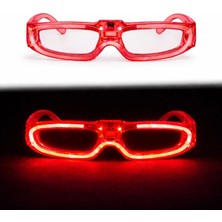 Hace Bazaar Kırmızı LED Işıklı Parti Gözlüğü 3 Modlu – Glow & Gece Eğlence Gözlüğü
