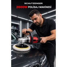 SCHUTZENGER R-2000W Elektirikli Polisaj Makinesi Devir Ayarlı 6 Kademeli 180MM Pasta Cila Makinesi Pro Kırmızı Alman