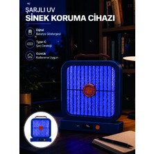 Hace Bazaar Uv Işıklı Şarj Edilebilir Sinek Yok Edici Elektrikli Lamba Mavi