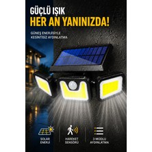 Ecuy Solar Bahçe Aydınlatma 90 LED Hareket Sensörlü 3 Modlu Güneş Enerjili Dış Mekan Duvar Lambası