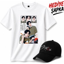 BarsDepo Lee Know Thıs That Tişört, Premıum Kalite Unisex Çocuk / Yetişkin (Şapka Hediyeli)