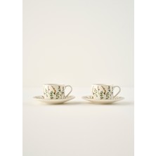 Bella Maison Gardenia Porselen 6'lı Çay Fincanı Seti Çiçekli (180 Cc)