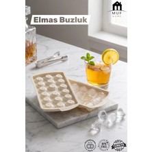 Muf Home Elmas Şekilli Buzluk, Buz Kalıbı 18 Bölmeli Buzluk Elmas Buz Kalıbı Pratik Kullanım