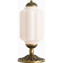 Anthropologie Eloise Milk Glass ve Oiled Brass Dekoratif Masa Lambası