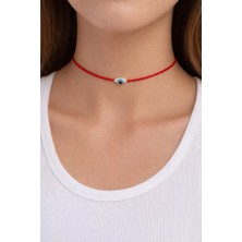 Femenino Göz Figürlü Kırmızı Ip Ayarlanabilir Unisex Choker Kolye