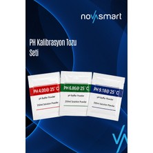 Novasmart Ph Kalibrasyon Tozu Seti – Ph 4.00 / 6.86 / 9.18 – 3'lü Tampon Çözelti Seti – 250 ml