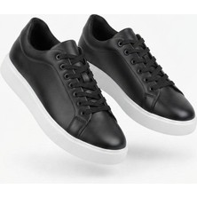Zerenyus ZRK-N08 Yüksek Kalite Siyah Beyaz Bağcıklı Günlük Erkek Sneaker