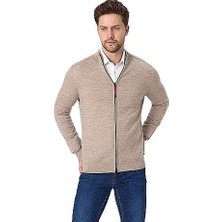 Woolona Tola Merinos Yünü Erkek Fermuarlı Sweater