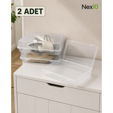 Nex10 Şeffaf Kadın / Bayan Ayakkabı Saklama Kutusu 2’li Set – Düzenleyici Organizer