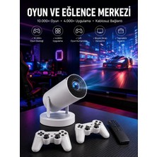 Hace Bazaar Projeksiyon Cihazı Video Oyun Konsolu Projektör Taşınabilir Ayaklı Çift Kollu 4K Çözünürlüklü