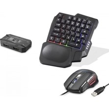 Hace Bazaar Mobil Oyun Klavye Mouse Dönüştürücü Seti Rgb Siyah K191