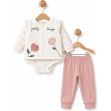 BabyCosy Organic Wear Bebek 3’lü Takım (Pantolon, Uzun Kol T-Shirt, Şapka), Bebek ve Yenidoğan Serisi - CSY3085