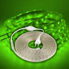 Hortum Şerit LED Dış Ortam, Bahçe, Açık Alan Aydınlatma 220V Fişli SB-6539 (Yeşil, 20 Metre