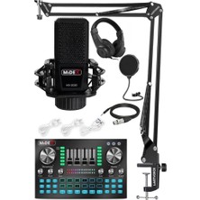 MX-2020 Diamond Set Efektli Ses Kartı Mikrofon Kulaklık Stand Kayıt Canlı Yayın Seti (Pc ve Tel