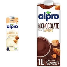 Badem Vanilya Bitki Bazlı Içecek 1l ve Alpro Badem Bitter Çikolata Içeceği 1l