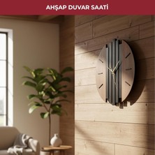 Ahşap Duvar Saati 44 Cm, Sessiz Mekanizma Dekoratif Modern Salon Mutfak Ofis Duvar Saati