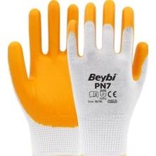 Beybi Pn7 Sarı Beyaz Nitril Iş Eldiveni 5 Çift | 5 Çift, Nitril Malzeme, Iş Güvenliği
