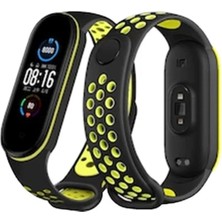 Uslucan Alışveriş Xiaomi Mi Band 7 Spor Delikli Kordon - Siyah-Yeşil