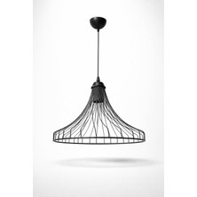 Modern Siyah Tel Avize Sarkıt Lamba – Endüstriyel Metal Pendant Light, Yemek Masası, Salon, Mut