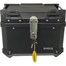 Wheelıe XT570-B 45 Litre Motosiklet Arka Çanta Siyah Su Geçirmez Abs Top Case Bagaj Üniversal