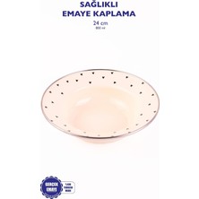 Gndz Home Emaye Black Cupid Çukur Makarna Salata Tabağı 24CM