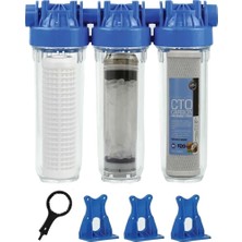 Aqua Bella Üçlü Su Filtresi Daire ve Bina Girişi Için Üçlü Set Arıtma Sistemi