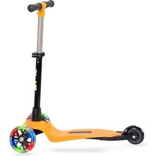 Işıklı Scooter, Turuncu, Ayarlanabilir Direksiyon, 20KG Taşıma Kapasitesi