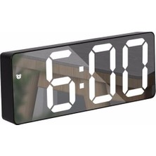 LED Dijital Saat Sesle Aktifleşen, Sıcaklık Göstergeli, Gece Modlu Modern Masa Alarm Saati