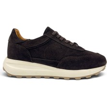 Vieris Acı Kahve Süet Hakiki Deri Kalın Tabanlı Casual Kadın Sneaker (37KY001)