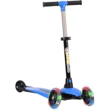 Işıklı Scooter, Mavi, Ayarlanabilir Direksiyon, 20KG Taşıma Kapasitesi