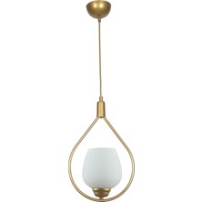 Fer Avize Deco 110 Modern Tasarım Salon - Mufak - Yatak Odası - Eskitme Renk Beyaz Camlı Sarkıt