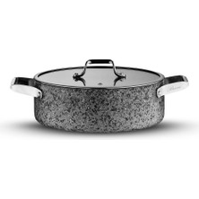 Brioni Stone-Age Çizilmez Yanmaz Yapışmaz Indüksiyon 32 cm Basık Tencere SH-127